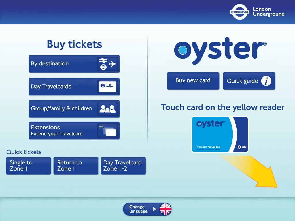 Ticket machine home screen, before and after the redesign — After